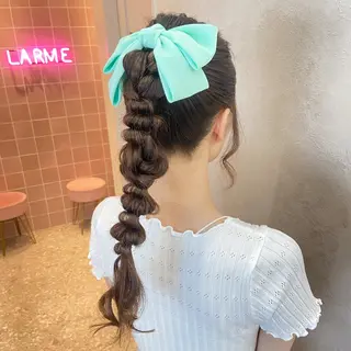 ロング ヘアアレンジ 新宿/韓国ヘア 中明度カラー/かやのヘアスタイル