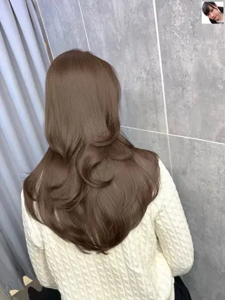 ロング カラー 顔まわりの神様✨ 透明感カラー藤嶋秀幸のヘアスタイル