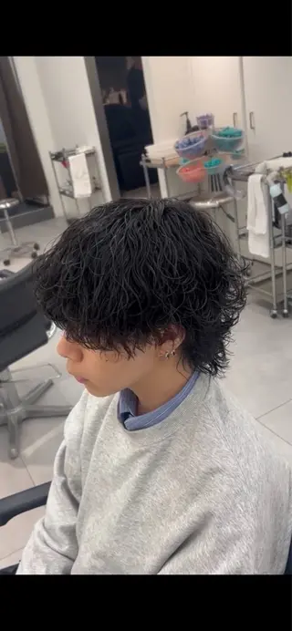 カラー パーマ メンズ 佐々木 輝のヘアスタイル