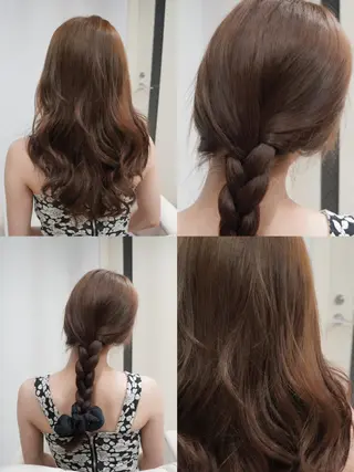 ロング カラー ヘアアレンジ 透けヘア/艶ベージュ ヘアセット/nagiのヘアスタイル
