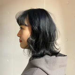 ミディアム カラー Yuki☺︎パーマ レイヤーカットのヘアスタイル