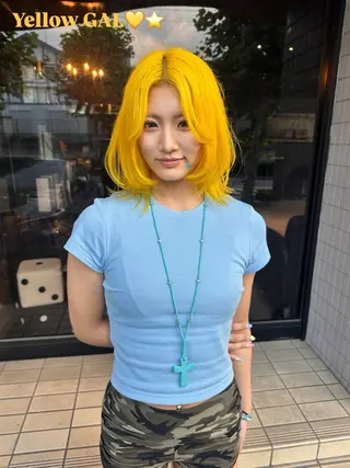ミディアム カラー タカツド ユウキのヘアスタイル