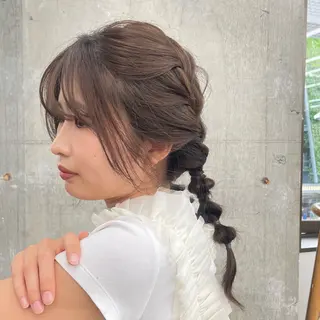 ミディアム 🎀Wカラー/ピンク /ベージュ🎀ゆらのヘアスタイル