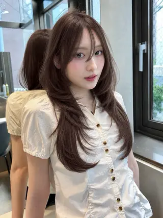 ロング ヘアアレンジ 🌻夏の透明感カラー 🩵韓国レイヤー櫻井のヘアスタイル