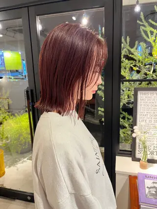 ミディアム カラー 和泉市フルール 古賀 薫のヘアスタイル