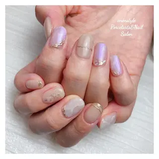 ミディアム ネイル 🐾enen style 🐾のネイルデザイン