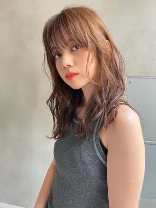 セミロング カラー 艶髪/韓国ヘア🎀 Kanon︎︎⁺.のヘアスタイル
