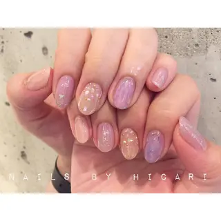 ショート カラー ネイル マツエク・マツパ illum hicariのネイルデザイン