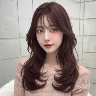 ロング 透明感カラー💫 縮毛矯正💖あいりのヘアスタイル