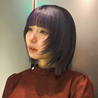 ミディアム カラー 柔め透明感血色カラー 暖色/レイヤー/ゆいのヘアスタイル