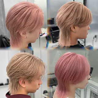 ミディアム カラー メンズ ʜᴀʀᴜᴋᴀ♱メンズ ウルフ/ブリーチのヘアスタイル