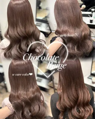 ロング カラー 𝒎𝒐𝒆🩰 名駅/ヘアメ/暖色♡のヘアスタイル