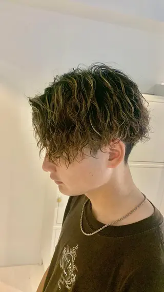 ショート カラー パーマ メンズ 大人男髪/メンズ パーマ/hiroのヘアスタイル