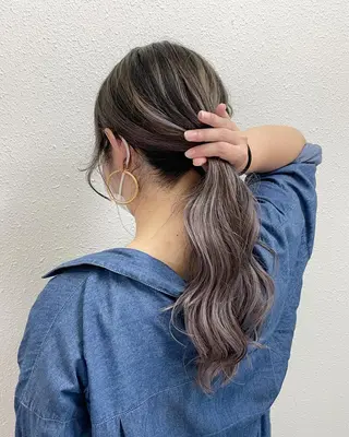 ロング カラー グレージュ💎 神戸孝哉のヘアスタイル