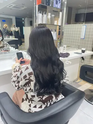 セミロング カラー パーマ ヘアアレンジ メンズ キッズ ネイル マツエク・マツパ アイブロウ 🦋縮毛/韓国レイヤ ー/透明感カラー🦋のヘアスタイル