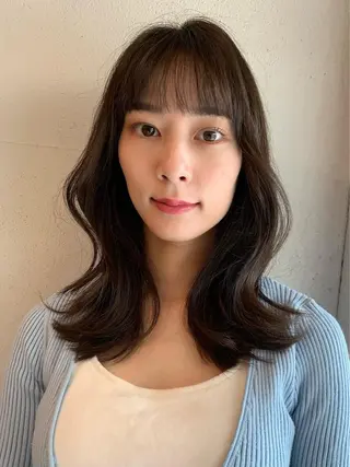 ミディアム カラー 透明感カラー✂︎ /縮毛矯正/YUKAのヘアスタイル