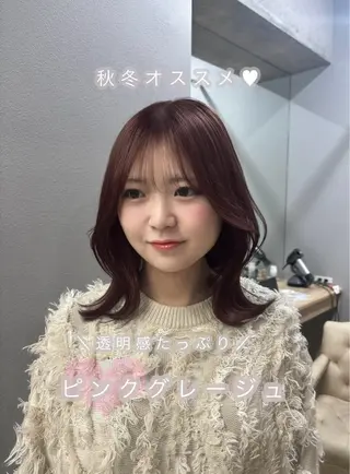 ミディアム 透明感カラー Lity🤍ྀིaiのヘアスタイル
