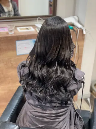 ロング カラー フェザーパーマ🧢 清潔感/池田梨紗のヘアスタイル