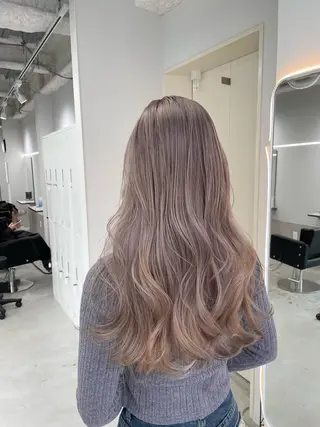 セミロング カラー ブリーチ有無Wカラー メンズパーマ大成のヘアスタイル