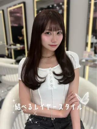 セミロング 新宿/韓国ヘア 中明度カラー/かやのヘアスタイル
