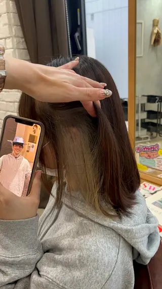 ミディアム label はしぐち ななみのヘアスタイル