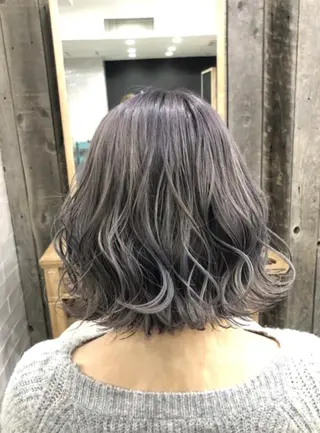 ミディアム カラー パーマ 石丸 智英のヘアスタイル