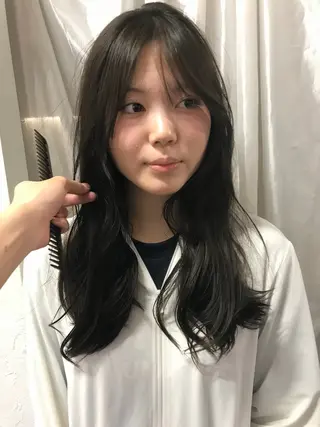 ミディアム カラー 赤み消しカラー/ ミントカラー/トモキのヘアスタイル