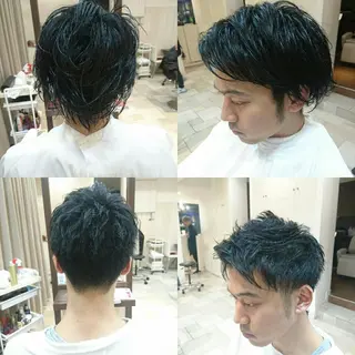 ショート メンズ タッセルボブ× 美髪・髪質改善のヘアスタイル