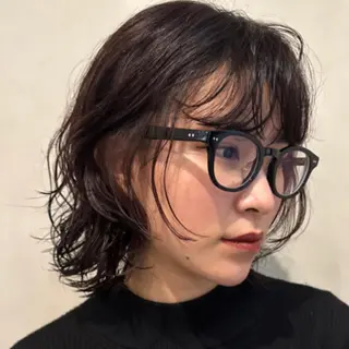 ミディアム パーマ Yuki☺︎パーマ レイヤーカットのヘアスタイル