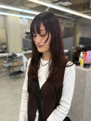 ミディアム カラー anju.カット 透明感カラー/パーマのヘアスタイル