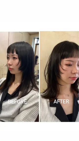 ミディアム カラー kako ショート ボブのヘアスタイル