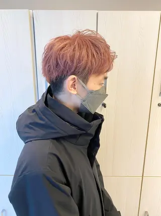 ショート カラー メンズ ハイトーン×似合わせ 🌱中川慎之介のヘアスタイル