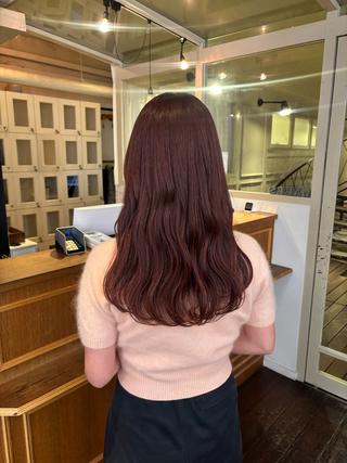 ロング カラー くいた あやなのヘアスタイル