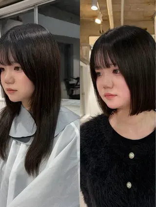 ミディアム 🪐hikari /切りっぱなしボブのヘアスタイル