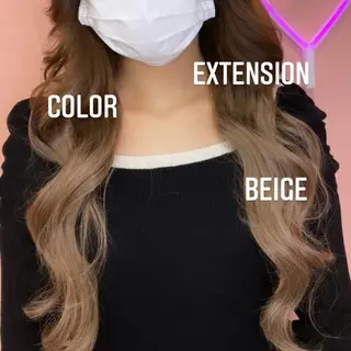 ロング カラー エクステ🩵ブリーチ 韓国ヘア🩵KAEのヘアスタイル