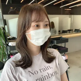 ミディアム カラー 透明感カラー✂︎ /縮毛矯正/YUKAのヘアスタイル