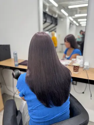 セミロング カラー ヘアアレンジ 🤍淡色ピンク&ラベ ンダーYUKI🤍のヘアスタイル