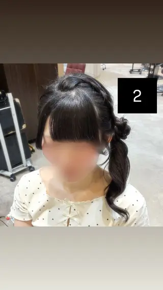 セミロング ナオ/ヘアセット/ レイヤー/艶カラーのヘアスタイル