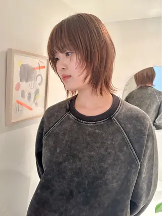 セミロング 落合 智登世/ カラーモデル募集中のヘアスタイル
