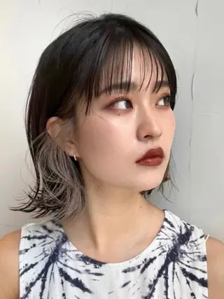 ショート カラー パーマ ヘアアレンジ レイヤー専門家 ダブルカラー修のヘアスタイル