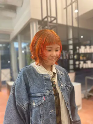 ショート カラー ⭐️韓国ブリーチ 顔周りカット⭐️のヘアスタイル