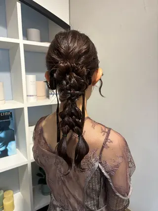 ミディアム ヘアアレンジ アレンジ/新宿 透明感カラー/ヤノのヘアスタイル