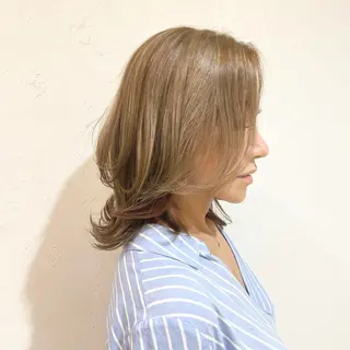 セミロング カラー MATISSE藤崎 渕上 ジュビアイのヘアスタイル