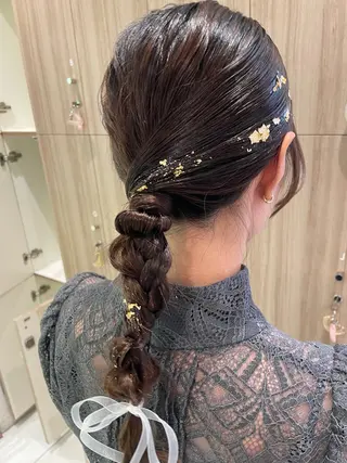 セミロング ヘアアレンジ 韓国ヘアメイク🎀/ 縮毛矯正✨山本媛香のヘアスタイル