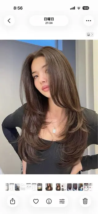 ロング パーマ 比嘉 悠人のヘアスタイル