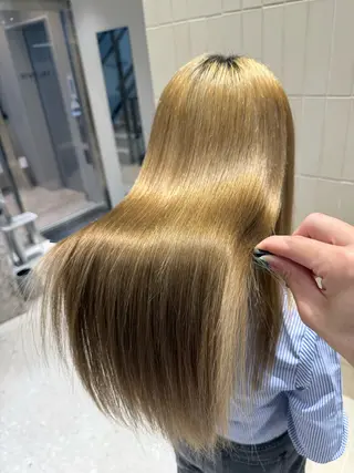 ロング パーマ ヘアアレンジ 縮毛矯正/髪質改善/ ブリーチ毛/木元渓太のヘアスタイル