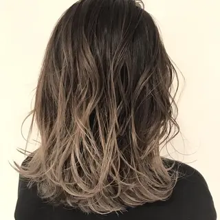 ミディアム カラー 髪質改善カラー韓国風 レイヤーtudaのヘアスタイル
