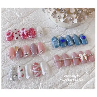 ミディアム ネイル 🐾enen style 🐾のネイルデザイン