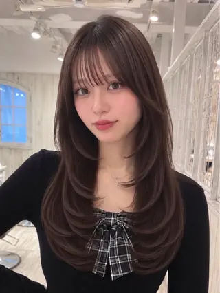 ロング カラー 【韓国ヘア×透明感 カラー】笹谷 莉未のヘアスタイル