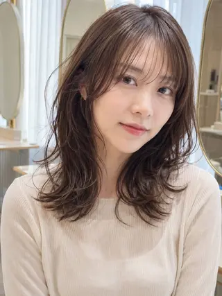 セミロング パーマ ヘアアレンジ 平川 友理/韓国ヘア💘のヘアスタイル